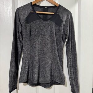Lululemon Heathered Black Running Long-Sleeved Shirt Size 6